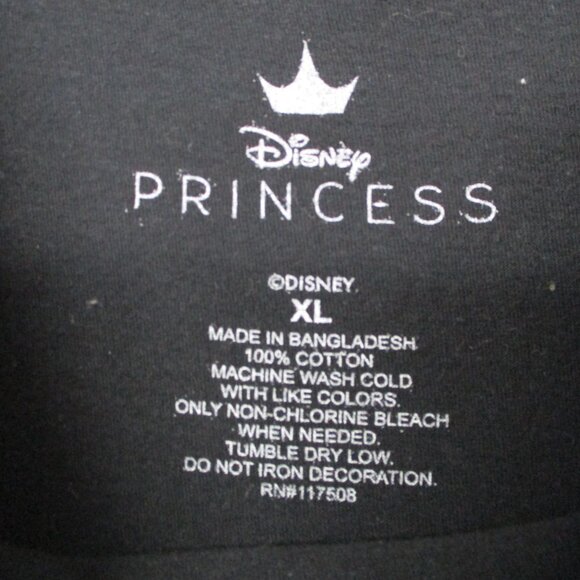 Disney Princess Graphic Print T-Shirt Black Women Size | XL - Picture 4 of 9